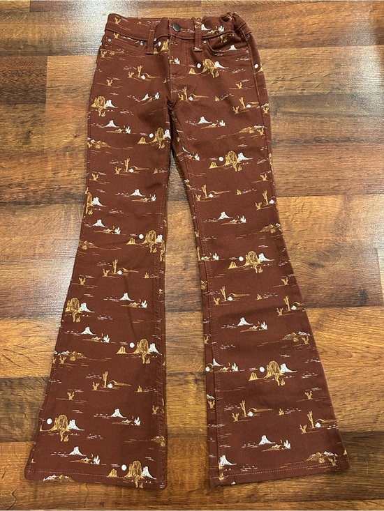 Wrangler Other - Wrangler Girls Desert Print Flare Jeans Size 8 Adjustable Waist Southwestern